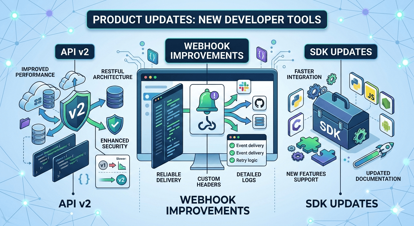 API v2, webhook improvements and SDK updates